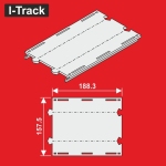 Hacker-Model MC24188D - H0 - Gerade Segment, 2-gleisig für Märklin, 188,3 mm (6 Stück)